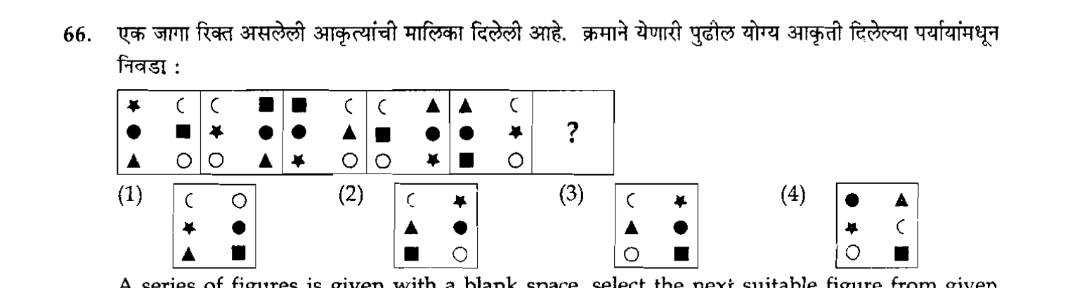 Question diagram — the numbered options below refer to the choices shown here
