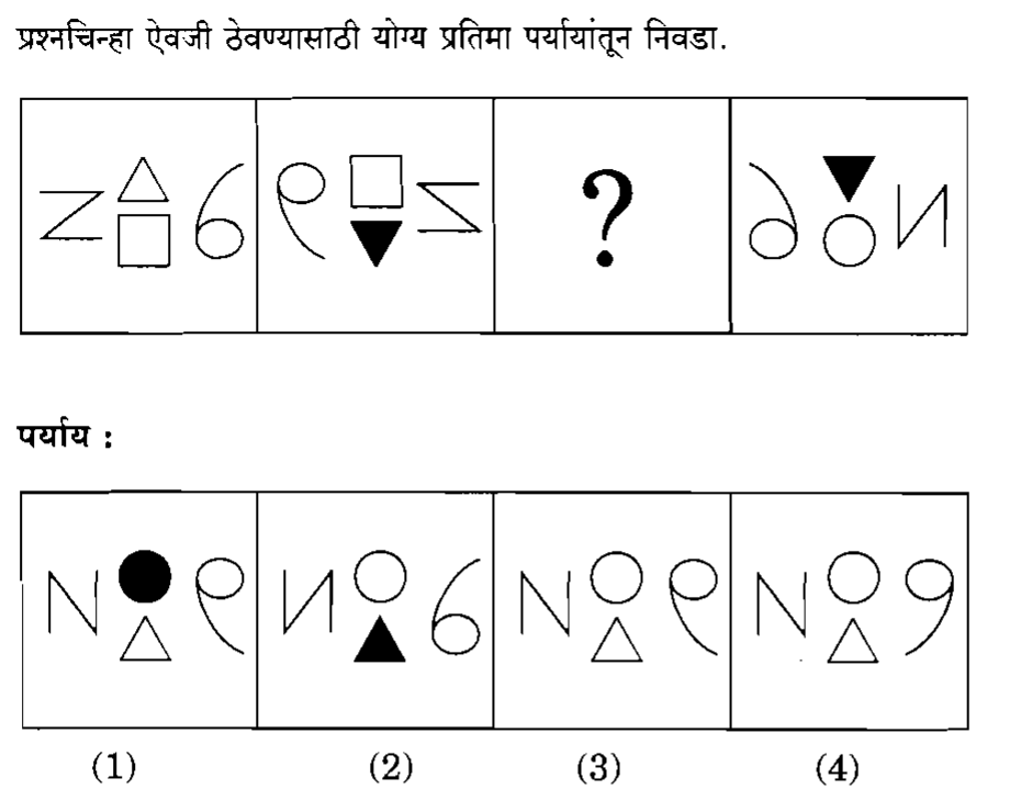 Question diagram — the numbered options below refer to the choices shown here