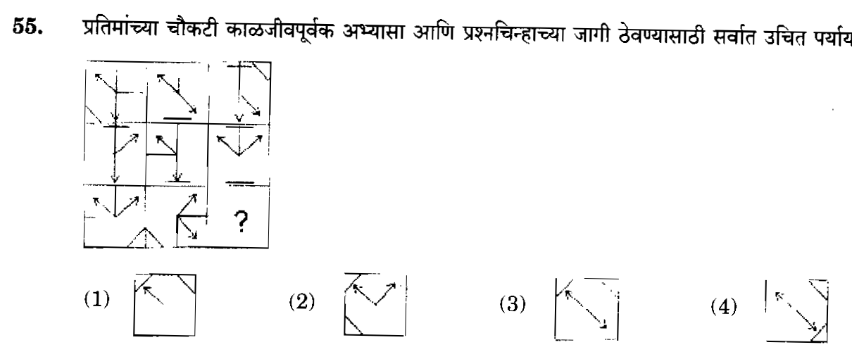 Question diagram — the numbered options below refer to the choices shown here