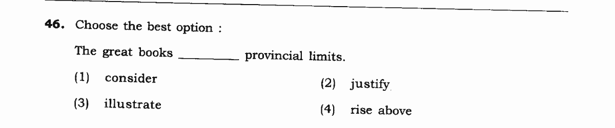 Question diagram — the numbered options below refer to the choices shown here